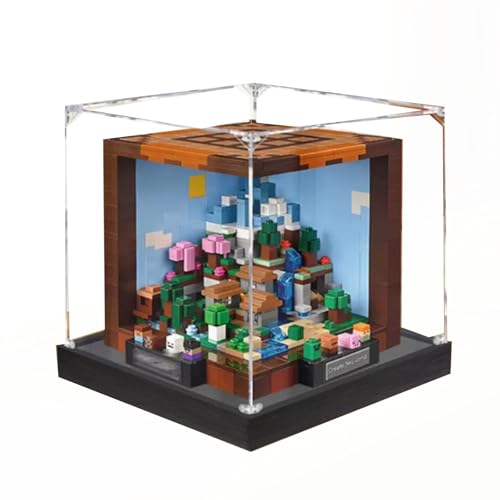 Geeignet für Lego 21265 Werkbank-Modell, Acryl-Vitrine, staubdicht, kompatibel mit Lego 21265 Werkbank-Kit (nur Displaybox ohne Modell) (schwarze Basis (2 mm)) von XDHVBES