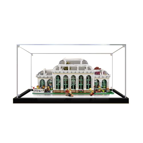 Staubdichte Acryl-Vitrine speziell für Lego 21353 Botanical Gardens Lego 21353 Modellkollektion, schützende Vitrine (Modellbausätze nicht im Lieferumfang enthalten) (Spiegelsockel (3 mm)) von XDHVBES