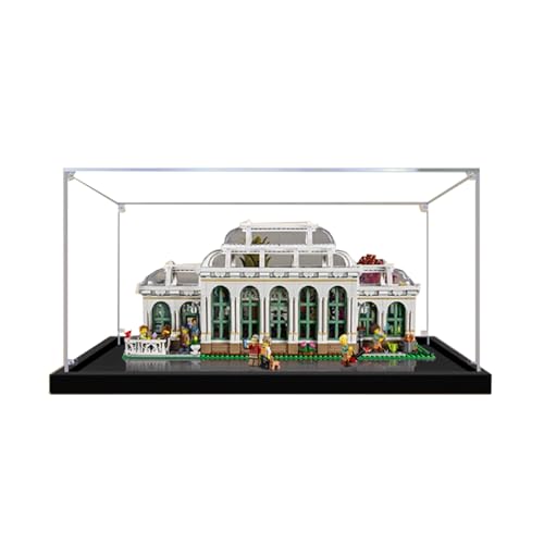 Staubdichte Acryl-Vitrine speziell für Lego 21353 Botanical Gardens Lego 21353 Modellkollektion, schützende Vitrine (Modellbausätze nicht im Lieferumfang enthalten) (gebürstete schwarze Basis (3 mm)) von XDHVBES