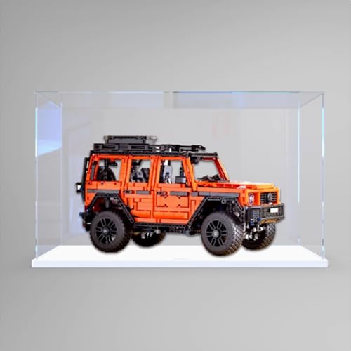 Staubdichte Acryl-Vitrine speziell für Lego 42177 Geländewagen Lego 42177 Modellkollektion Schutzhülle (Modellbausätze nicht im Lieferumfang enthalten) (weißer Sockel) von XDHVBES