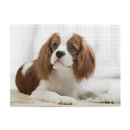 Cavalier King Charles Spaniel Brauner Spaniel, Puzzle 500 Teile, Holzpuzzle, Spielzeug, Familienspiel, Wanddekoration für Erwachsene und Teenager von XDVPALNE