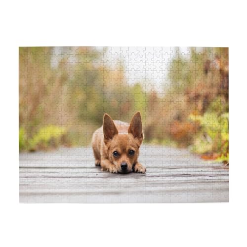 Chihuahua-Hund, Puzzle 500 Teile, Holzpuzzle, Spielzeug, Familienspiel, Wanddekoration für Erwachsene und Teenager von XDVPALNE