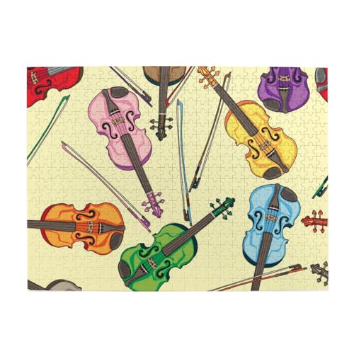Violine Musik Note, Puzzle 500 Teile, Holzpuzzle, Spielzeug, Familienspiel, Wanddekoration für Erwachsene und Teenager von XDVPALNE