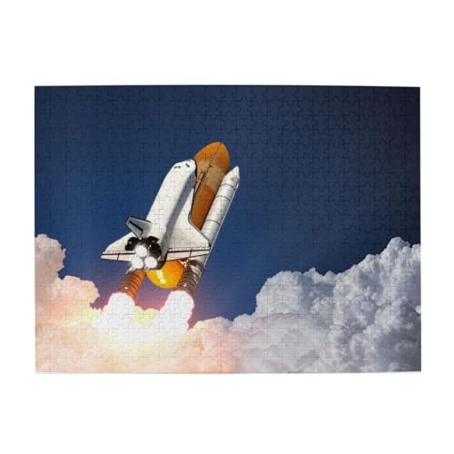 Weltraumrakete, Puzzle 500 Teile, Holzpuzzle, Spielzeug, Familienspiel, Wanddekoration für Erwachsene und Teenager von XDVPALNE