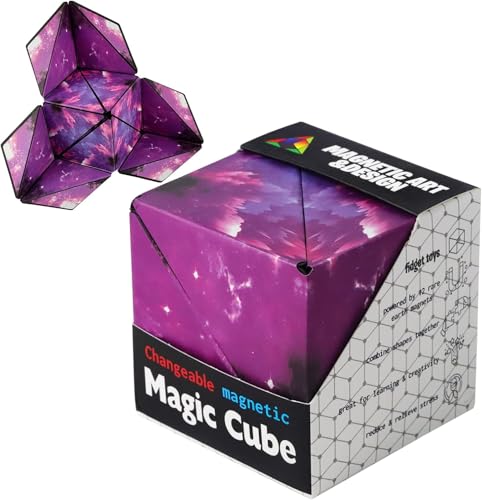 2 Stück Magnetische Zauberwürfel Infinity, Magic Star Cube, 2 In 1 Magnet 3D Puzzle Würfel, Spielzeug ab 7-8-9-10-11 Jahre Junge, Würfel Über 70 Formen Verwandelbar (Lila, Blau) von XEERUN