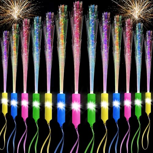 XEERUN 20 Stück Leuchtstab Glasfaser, Leuchtstäbe Partyzubehör, Leuchtstäbe Bunte, LED Leuchtstäbe Glow in The Darkness Stick Partyzubehör, Leuchtstab Kinder, für Weihnachten, Party, Konzert, Hochzeit von XEERUN