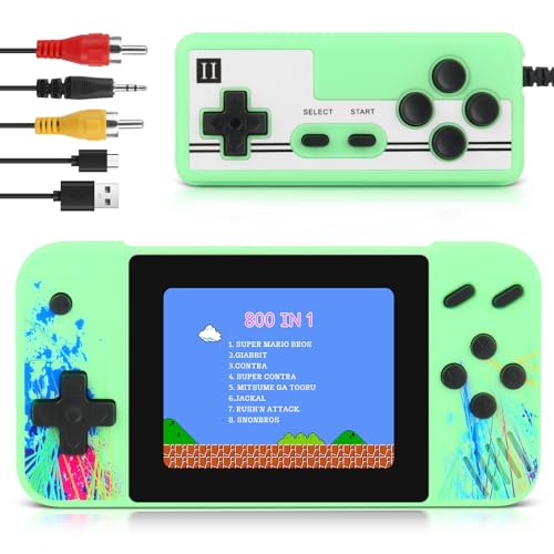 Mini-Spielkonsole Gameboy, 3,5-Zoll Retro Handheld Spielekonsole, Videospielkonsole mit 800 Klassischen Spielen, Handkonsolen Spielkonsole, Retro Konsole mit Dual 3D Joysticks für Kinder Erwachsene von XEERUN