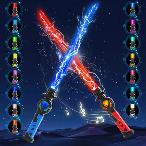 XEERUN 2 Stück Laserschwert Kinder 15 Farben Lichtschwert für Kinder, Lichtschwerter Ausziehbar mit Licht und Sound, Wiederaufladbare für Cosplay,Samurai Themenparty XEERUN 2 Stück Laserschwert Kinder 15 Farben Lichtschwert für Kinder, Lichtschwerter Ausziehbar mit Licht und Sound, Wiederaufladbare für Cosplay,Samurai Themenparty von XEERUN
