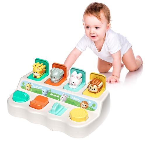 XEERUN Baby Spielzeug Motorikspielzeug, Montessori Spielzeug ab 1 Jahr, Pop Up Activity Center mit Tieren, Motorikspielzeug ab 6 Monten, Motorikspielzeug Lernspielzeug Baby Geschenke von XEERUN