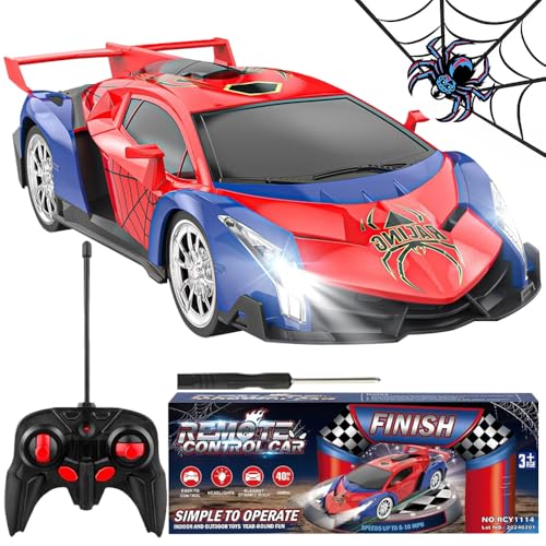 XEERUN Ferngesteuertes Auto Spider Spielzeug ab 3 4 5 6 7 8 9+ Jahre, 2.4GHz RC Auto mit Fernbedienung, 1:18 Aufladbarer mit LED Licht Drift Car, Draußen Drinnen Jungen Mädchen von XEERUN