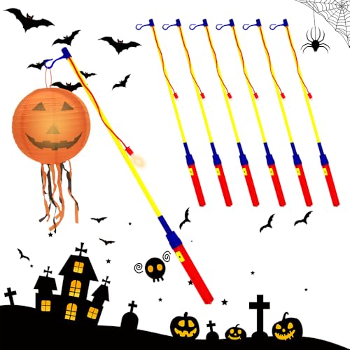 XEERUN Laternenstab LED, 6 Stück LED Elektronischer Laternenstab Kinder 40 cm, Laternenstäbe Elektrisch, Laternenstab mit LED für Kinderpartys, Sankt Martin, Halloween, Kostümpartys, Gelb Rot von XEERUN