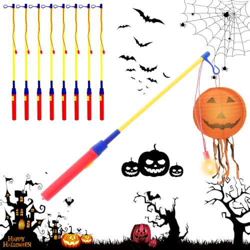 Laternenstab LED, 8 Stück LED Elektronischer Laternenstab Kinder 40 cm, Laternenstäbe Elektrisch, Laternenstab mit LED für Kinderpartys, Sankt Martin, Halloween, Kostümpartys, Gelb Rot von XEERUN