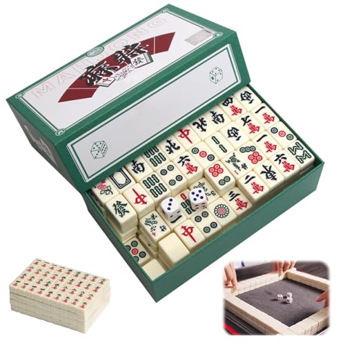 XEERUN Mini Mahjong Set Mit 144 Steinen, Traditionelles Chinesisches Majong Spiel mit Box, Tragbarer Tabletop Spielset, Chinese Majong Game Set for Leisure Travel Party Family Games XEERUN Mini Mahjong Set Mit 144 Steinen, Traditionelles Chinesisches Majong Spiel mit Box, Tragbarer Tabletop Spielset, Chinese Majong Game Set for Leisure Travel Party Family Games von XEERUN