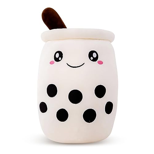 XEERUN Panda Bubble Tea Kuscheltier, 24cm Boba Stofftier, Teetasse Kissen Kinderspielzeug, Weiches Kissen Soft Plüsch Puppe für Freundin Kinder Geburtstag Geschenke(Milchteetasse, weiße) von XEERUN