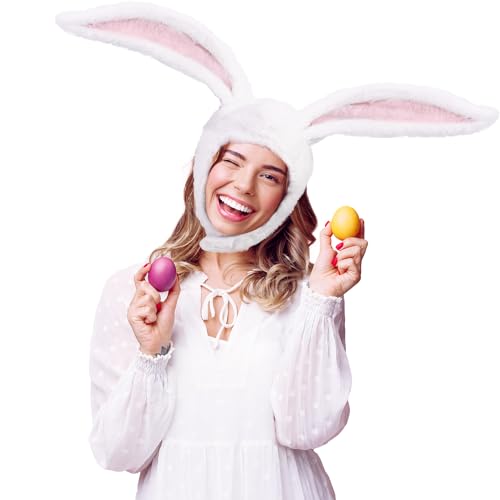 XEPST Osterhasenhut, Plüsch Kaninchenhut Lustiger Hut Hasenohren Hut Hasenkostümmütze Tierohren Kopfbedeckungen für Kinder Erwachsene Ostern Tierkostüm Cosplay Halloween Karneval Geburtstagsgeschenk von XEPST