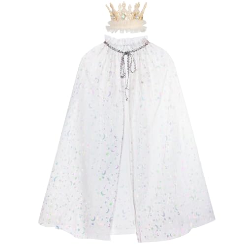 XEPST Prinzessin Umhang Mädchen,Verkleidung Mädchen Prinzessin, Prinzessin Umhang Kinder mit Krone, Kostüm Prinzessin Mädchen für Halloween Karneval Cosplay Party Kostüm von XEPST