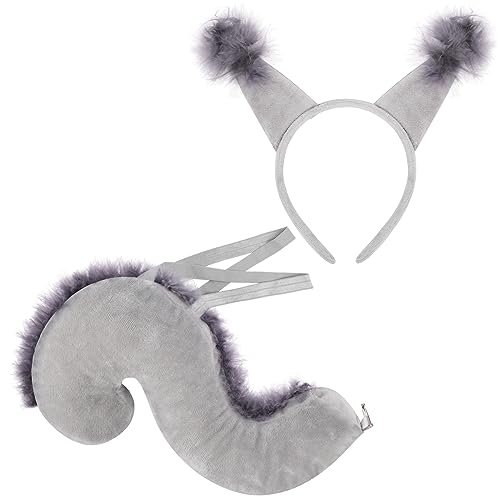 XEPST Tier Eichhörnchen Kostüm Set,Eichhörnchen Ohren Schwanz Set mit Eichhörnchen Stirnband Eichhörnchen Schwanz für Tierkostüm Cosplay Geburtstagsparty Zubehör Halloween Kostüm Kostüm Partyzubehör C von XEPST