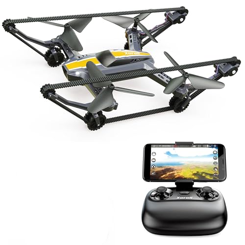 X-TANKCOPTER Hybrid Quadcopter - Panzer - Drohne, HD-Kamera, Smartphone-App, VR-Brille FPV, 2.4 GHz, Kinderspielzeug, Fernsteuerung von XERALL