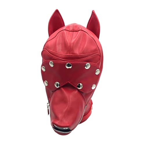 XEYYHAS Hundemaske aus Leder, Halloween-Maske, Maskerade, Vollkopfmaske, Hundemaske, Erwachsenenkostüm, Zubehör, Hundegesichtsmaske für Erwachsene, Hundegesichtsmaske, Halloween-Kostüm von XEYYHAS