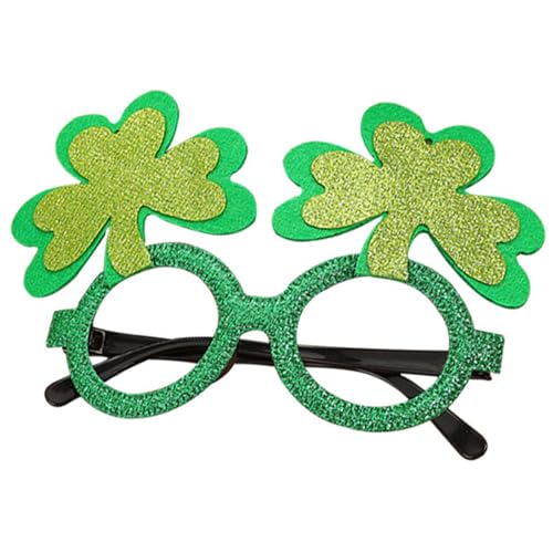 XEYYHAS Patrick's Day Kleeblatt-Brille, grün, Vier Kleeblätter, Sonnenbrille, Patrick's Day Zubehör für Patrick's Day Dekorationen von XEYYHAS