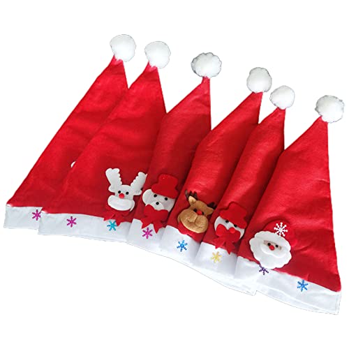 XEYYHAS Weihnachtsmütze, zerknittert, Weihnachtsmann, warmes Wintergeschenk, LED-Licht, Weihnachtszubehör, Party-Dekoration, 6 Stück von XEYYHAS