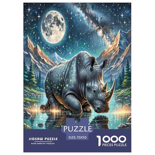Schwarze Nashörner Puzzles 1000 Teile Schwer Puzzle Spielzeug Pädagogisches Spiel Impossible Herausforderung Spielzeug Für Erwachsene Und Kinder in Bewährter 70x50cm/1000pcs Schwarze Nashörner Puzzles 1000 Teile Schwer Puzzle Spielzeug Pädagogisches Spiel Impossible Herausforderung Spielzeug Für Erwachsene Und Kinder in Bewährter 70x50cm/1000pcs von XFKLYNVCJ