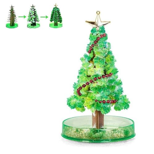 XFMTzan Crystal Growing Kit, Mini Growing Christmas Tree, Funny Educational DIY Crystal Paper Christmas Trees Toys, for Christmas Table Party von XFMTzan