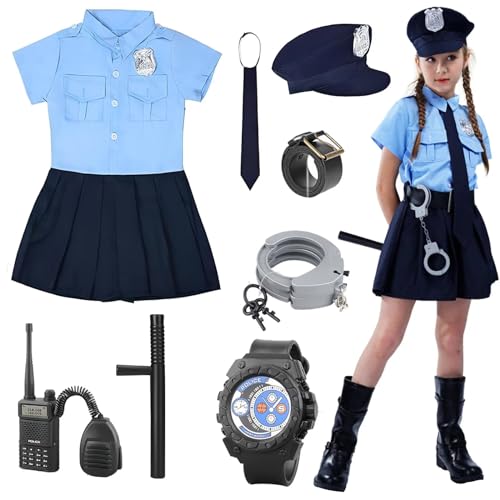 XFOZDM Polizei KostüM Kinder Police Costume Police KostüM Polizei Halloween KostüM With Accessoires FüR Boys Girls Polizeibeamten-KostüM Kinder Jungen Halloween Rollenspielset Karneval,140 XFOZDM Polizei KostüM Kinder Police Costume Police KostüM Polizei Halloween KostüM With Accessoires FüR Boys Girls Polizeibeamten-KostüM Kinder Jungen Halloween Rollenspielset Karneval,140 von XFOZDM
