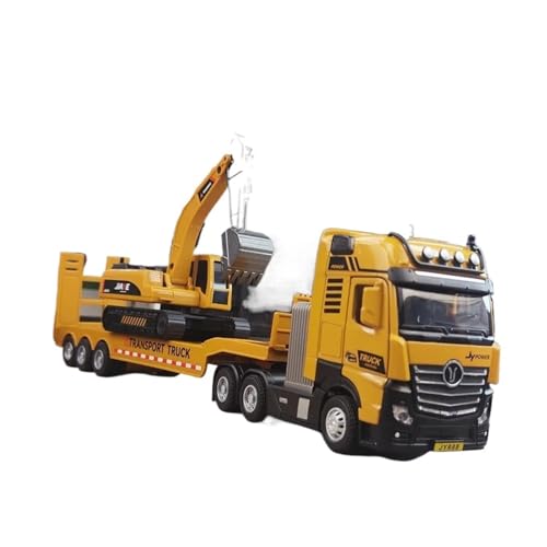 XGFFBAGB 1/50 Für Bagger Transporter Engineering Fahrzeug Modell Legierung Diecast Auto Spielzeug Geschenk(Yellow D,with Box) von XGFFBAGB