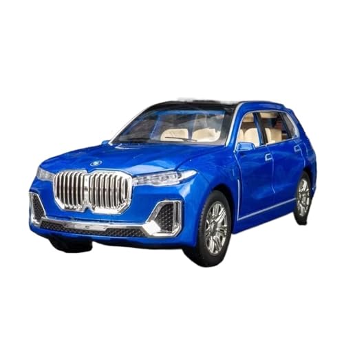 1:24 Für X7 SUV Auto Modell Druckguss Fahrzeuge Legierung Spielzeug Mit Sechs Türen Geöffnet Sound & Licht Auto Spielzeug Geschenke(Blu,No Box) von XGFFBAGB