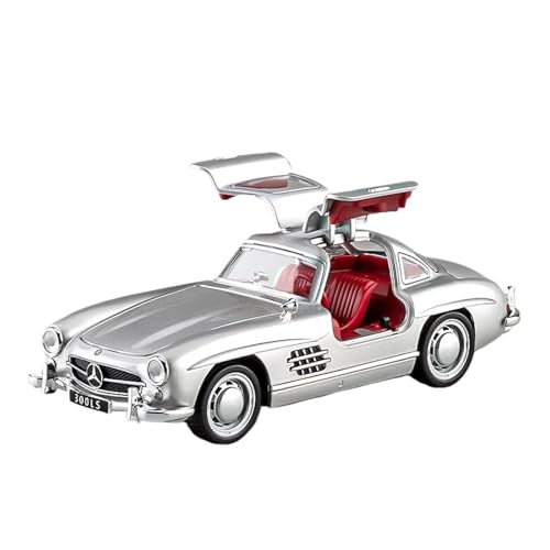 XGFFBAGB 1/32 Für 300SL Legierung Auto Modell Sound Und Licht Pull Back Spielzeug Sammlerstücke Geschenk(Silver,with Box) von XGFFBAGB