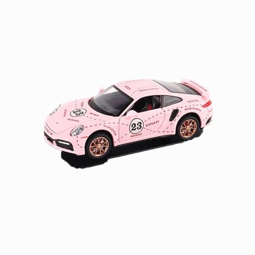 XGFFBAGB 1/32 Für 911 Turbo S Legierung Rennwagen Modell Druck Druck Spielzeug Fahrzeuge Metall Sport Auto Modell Spielzeug Geschenke(Pink,No Box) von XGFFBAGB