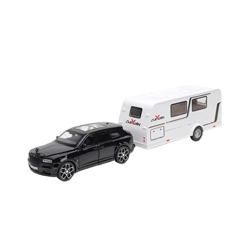 XGFFBAGB 1/32 Für Anhänger RV LKW Spielzeug Modell Auto Legierung Diecast Geländewagen Camper Mit Sound Licht Spielzeug Auto Modell Sammlung Geschenk(Black,with Box) von XGFFBAGB