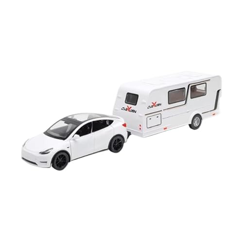 XGFFBAGB 1/32 Für Anhänger RV LKW Spielzeug Modell Auto Legierung Diecast Geländewagen Camper Mit Sound Licht Spielzeug Auto Modell Sammlung Geschenk(White,with Box) von XGFFBAGB