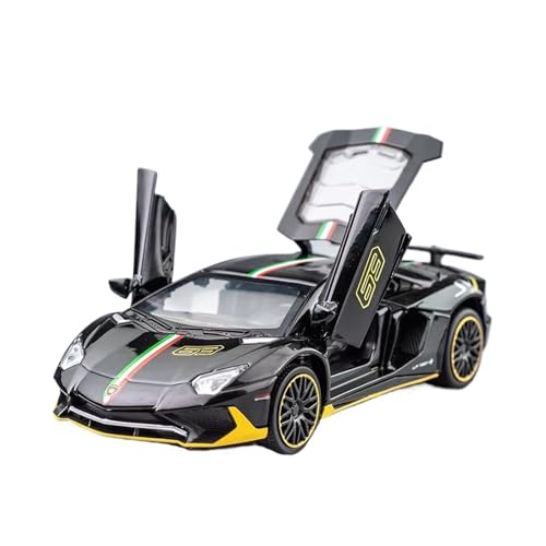 XGFFBAGB 1/32 Für Aventador SVJ LP780-4 Sportwagen Legierung Metall Diecast Modell Auto Sound & Licht Sammeln Hobby Ornamente Geschenk(Black,No Box) von XGFFBAGB