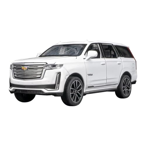 XGFFBAGB 1/32 Für Cadillac Escalade Geländewagen Legierung Auto Diecast Metall Modell Sound Und Licht Zurückziehen Spielzeug Spielzeug Geschenk(White,No Box) von XGFFBAGB