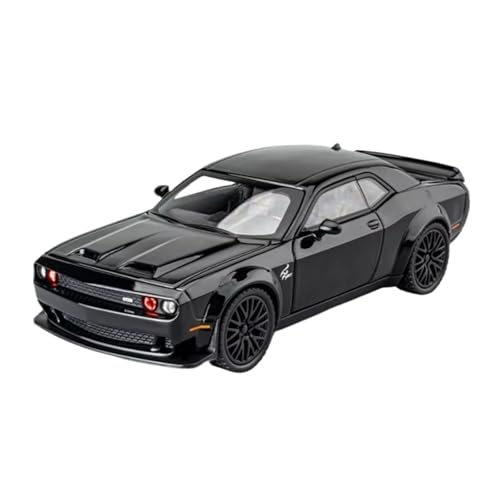 XGFFBAGB 1/32 Für Challenger SRT Legierung Musle Auto Modell Druck Druck Metall Sport Auto Modell Sound Licht Sammlung Spielzeug Geschenk(Black,with Box) von XGFFBAGB