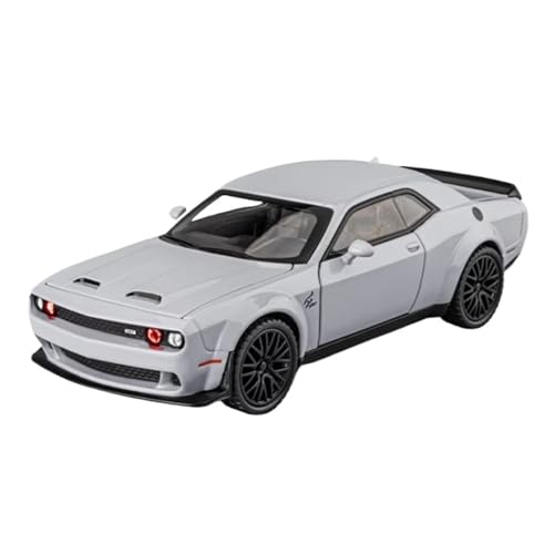 XGFFBAGB 1/32 Für Challenger SRT Legierung Musle Auto Modell Druck Druck Metall Sport Auto Modell Sound Licht Sammlung Spielzeug Geschenk(Gray B,with Box) von XGFFBAGB