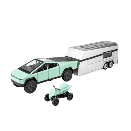 XGFFBAGB 1/32 Für Cyber ​​Pickup Legierung Auto Modell Druck Druck Geländewagen LKW Auto Modell Sound Licht Spielzeug Geschenk(Green,with Box) von XGFFBAGB