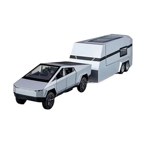 XGFFBAGB 1/32 Für Cyber ​​Pickup Legierung Auto Modell Druck Druck Geländewagen LKW Auto Modell Sound Licht Spielzeug Geschenk(Silver A,No Box) von XGFFBAGB