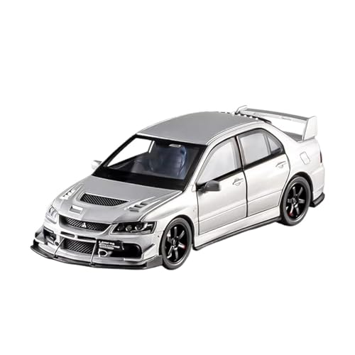 XGFFBAGB 1/32 Für EVO IX 9 Legierung Sport Auto Modell Druckguss Metall Rennfahrzeuge Auto Modell Sound Licht Geschenke(Silver,No Box) von XGFFBAGB