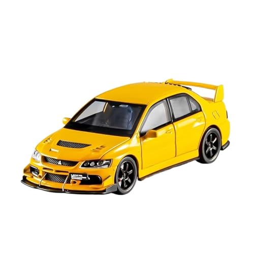 XGFFBAGB 1/32 Für EVO IX 9 Legierung Sport Auto Modell Druckguss Metall Rennfahrzeuge Auto Modell Sound Licht Geschenke(Yellow,with Box) von XGFFBAGB