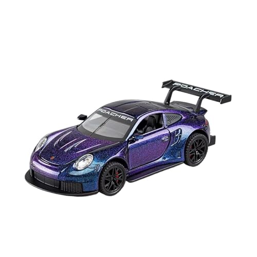 XGFFBAGB 1/32 Für GT3 RS Legierung Diecast Spielzeug Autos Modelle Rad Zurückziehen 4 Türen Geöffnet Mit Licht Sound Sport Auto Geschenke(Purple,with Box) von XGFFBAGB