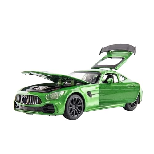 XGFFBAGB 1/32 Für GTR Auto Modell Spielzeug Diecast Legierung Spray Sport Auto Sound Licht Pull Back Fahrzeug Geschenk(Green,with Box) von XGFFBAGB