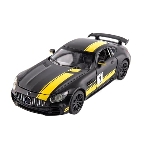 XGFFBAGB 1/32 Für GTR Auto Modell Spielzeug Diecast Legierung Spray Sport Auto Sound Licht Pull Back Fahrzeug Geschenk(Yellow,with Box) von XGFFBAGB