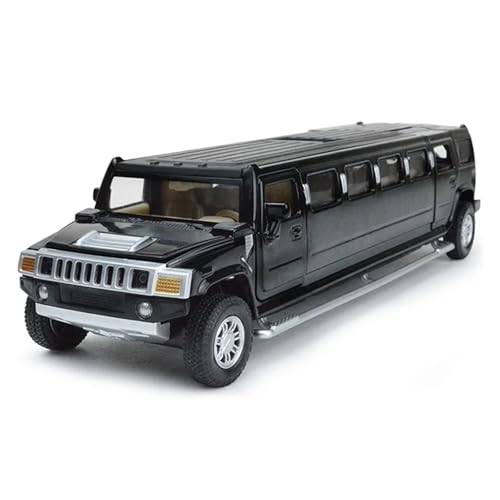 XGFFBAGB 1/32 Für Hummer Verlängern Legierung Auto Modell Metall Druck Druck Fahrzeuge Mit Sound Licht Ziehen Auto Sammlung Spielzeug Geschenke(Black,No Box) von XGFFBAGB