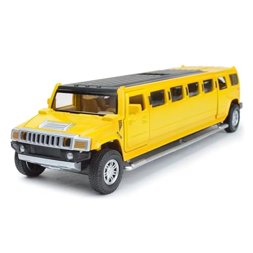 XGFFBAGB 1/32 Für Hummer Verlängern Legierung Auto Modell Metall Druck Druck Fahrzeuge Mit Sound Licht Ziehen Auto Sammlung Spielzeug Geschenke(Yellow,No Box) von XGFFBAGB