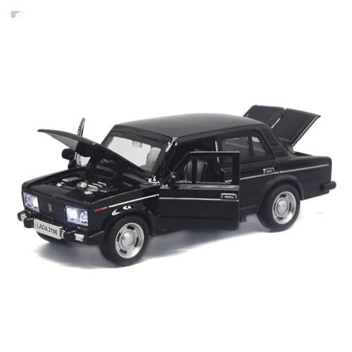 XGFFBAGB 1/32 Für Lada 2106 Legierung Spielzeug Auto Modell Metall Druckguss Sound Licht Ziehen Spielzeug Fahrzeug Sammlung Geschenk(Black,No Box) von XGFFBAGB