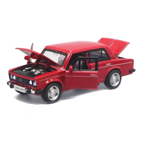 XGFFBAGB 1/32 Für Lada 2106 Legierung Spielzeug Auto Modell Metall Druckguss Sound Licht Ziehen Spielzeug Fahrzeug Sammlung Geschenk(Rosso,No Box) von XGFFBAGB