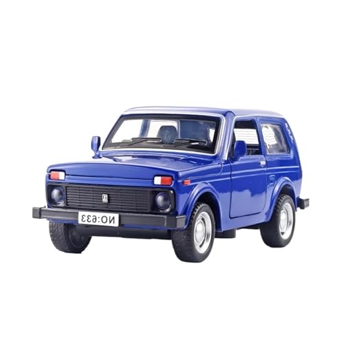 XGFFBAGB 1/32 Für Lada Jeep Vintage Auto Modell Legierung Auto Diecast Modell Sound Und Licht Ziehen Spielzeug Sammlung Spielzeug Geschenk(Blu,No Box) von XGFFBAGB